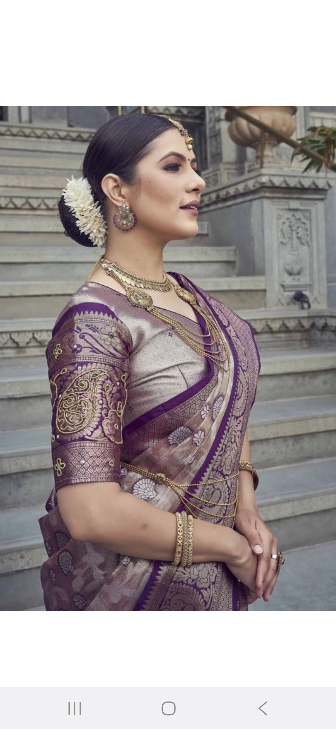 Lofawa Kanjivaram silk saree (Magenta)