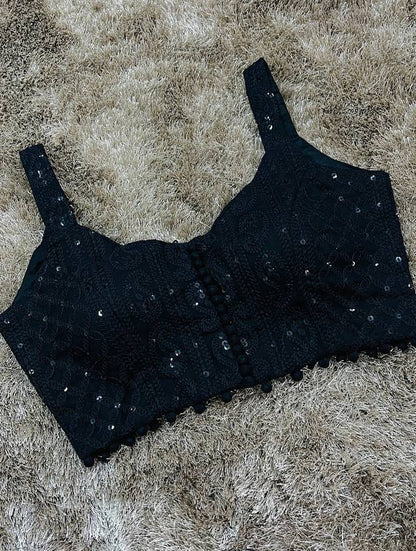 Elegant Black Striped Sheer Saree with Contemporary Drape