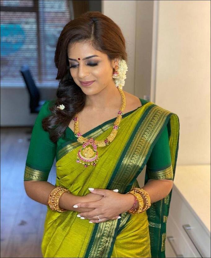 The Royal Chartreuse & Forest Green Kanchipuram Silk Saree