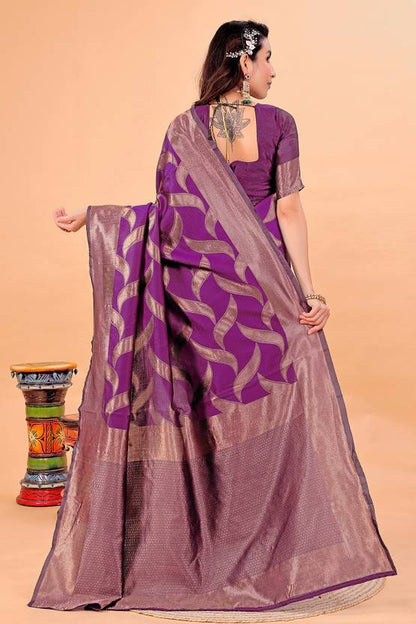 The Noir Geometric Ajrakh Fusion Saree