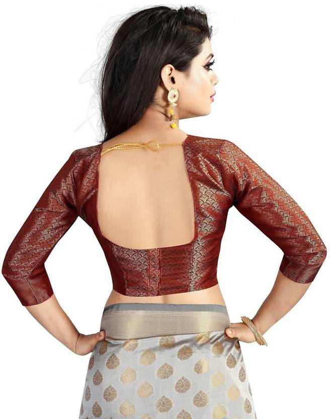 Elegant Beige & Maroon Banarasi Silk Saree with Gold Zari Border