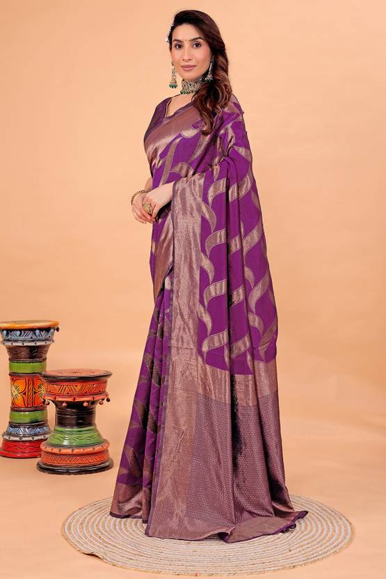 The Noir Geometric Ajrakh Fusion Saree