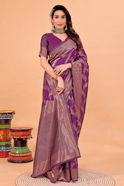 The Noir Geometric Ajrakh Fusion Saree