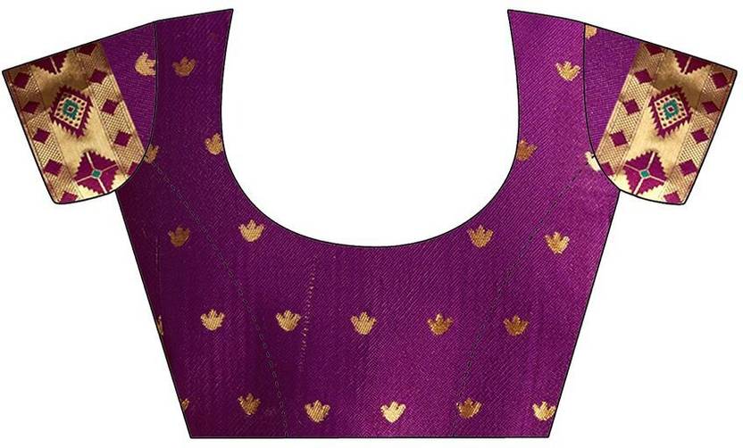 Royal Purple Silk Saree with Peacock Motifs and Contrast Pallu