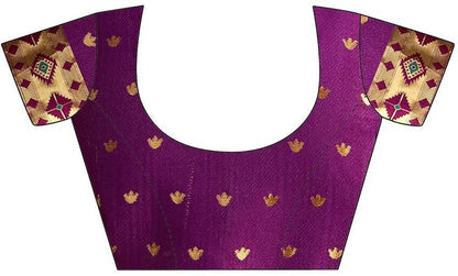 Royal Purple Silk Saree with Peacock Motifs and Contrast Pallu