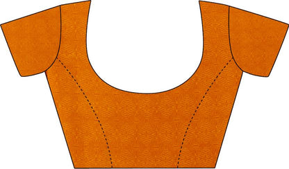 Elegant Rust Brown Printed Saree with Traditional Charm