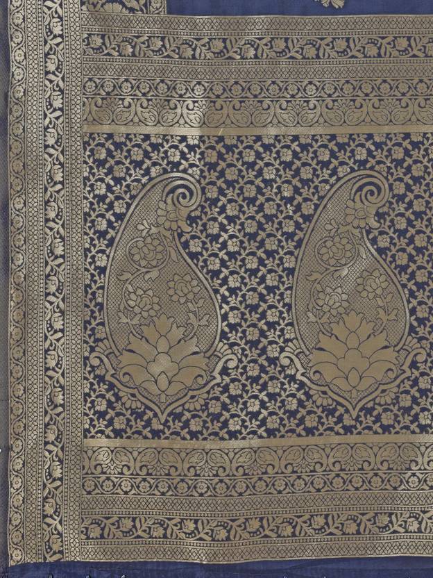 The Slate Grey Banarasi Silk Saree with Golden Zari Artistry