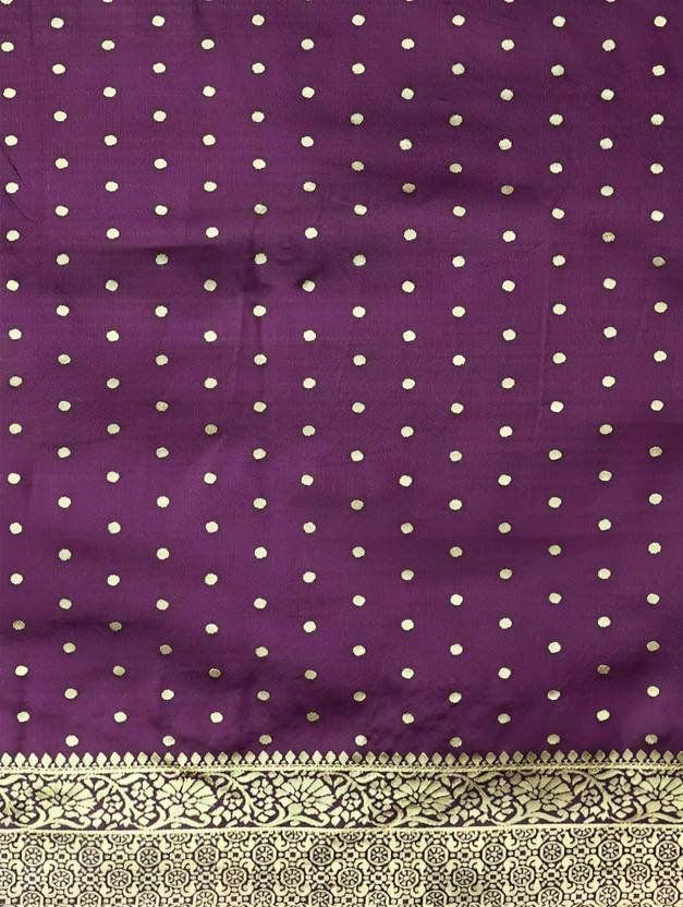 The Royal Aubergine Silk Saree with Polka Dot Zari Butti