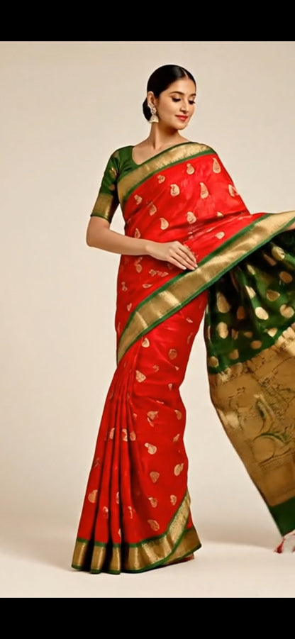 Lofawa Pathani Cotton Silk Saree ✨