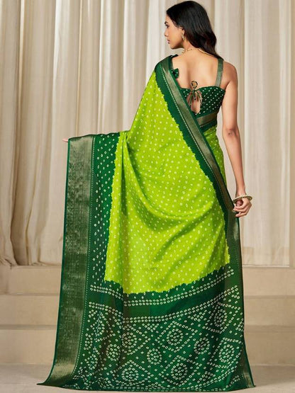 Printed bandhani silk blend