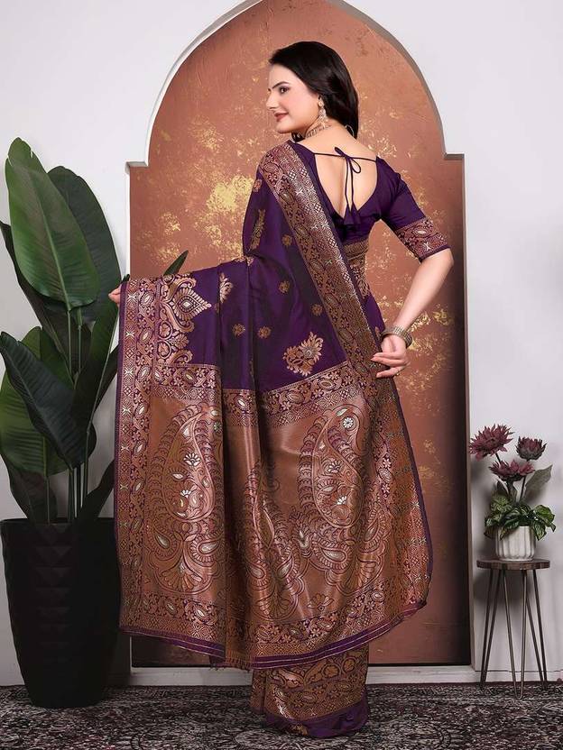 ✨ Regal Amethyst Banarasi Saree