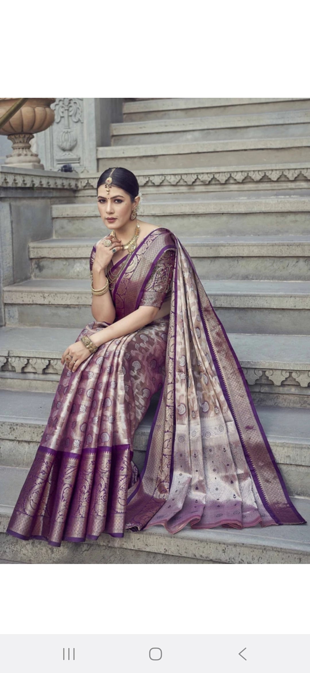 Lofawa Kanjivaram silk saree (Magenta)